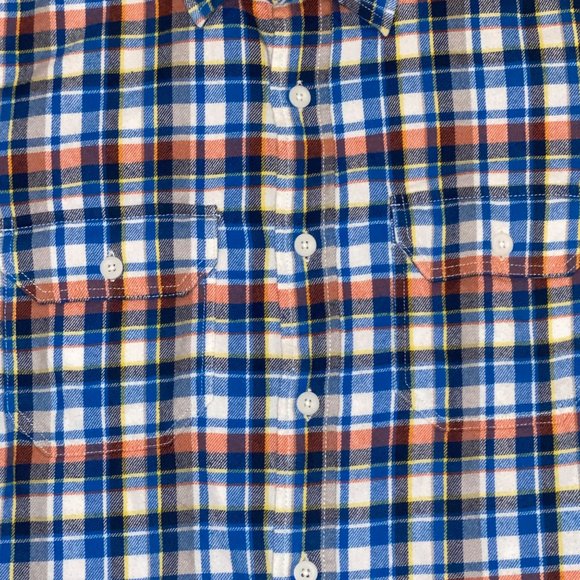 The Gap Plaid Flannel Vintage Blue Size Small Mens Dress Shirt Cotton Casual - Picture 2 of 8